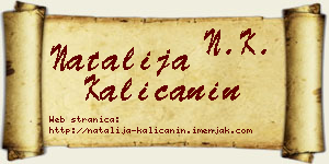Natalija Kaličanin vizit kartica